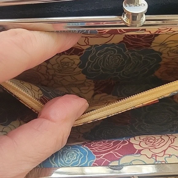 HOBO Original Lauren Wallet Clutch Turquoise Blue Silver Hardware EUC - Picture 9 of 16